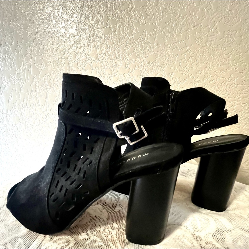 Never worn. Brand new black suede Madden girl heels. Size 9 1/2